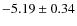 $-5.19\pm0.34$