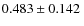 $0.483\pm0.142~$