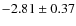 $-2.81\pm0.37$