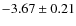 $-3.67\pm0.21$