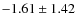 $-1.61\pm1.42$