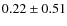 $0.22\pm0.51$