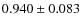 $0.940\pm0.083~$