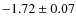 $-1.72\pm0.07$