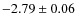 $-2.79\pm0.06$