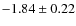 $-1.84\pm0.22$