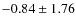 $-0.84\pm1.76$