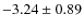 $-3.24\pm0.89$