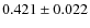 $0.421\pm0.022$