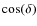 $\cos(\delta)$