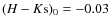 $(H-K{\rm s})_{0}=-0.03$