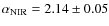 $\alpha_{\rm NIR}=2.14\pm0.05$