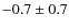 $-0.7\pm0.7$