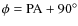 $\phi=\rm PA+90^\circ$