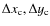 $\Delta x_{\rm c}, \Delta y_{\rm c}$
