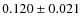 $0.120\pm0.021$
