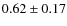 $0.62\pm0.17$