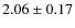 $ 2.06 \pm 0.17 $
