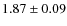 $ 1.87 \pm 0.09 $