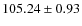 $ 105.24 \pm 0.93 $