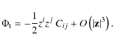 \begin{displaymath}\Phi_{{\rm t}} = - \frac{1}{2} z^{i} z^{j} ~ C_{ij} + O \left( \vert \mathbf{z} \vert^{3} \right).
\end{displaymath}