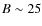 $B \sim 25$