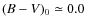 $(B-V)_0\simeq 0.0$