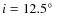 $i = 12.5\hbox{$^\circ$ }$