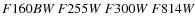 $F160BW\ F255W\ F300W\ F814W$