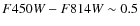$F450W-F814W \sim 0.5$