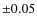 $\pm
0.05$