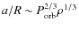 $a/R
\sim P_{{\rm orb}}^{2/3} \rho^{1/3}$