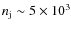 $n_{\rm j}\sim
5\times 10^3$
