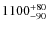 $\rm 1100^{+80}_{-90}$