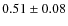 $0.51\pm0.08$