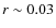 ${r}\sim0.03$