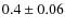 $ 0.4\pm0.06$