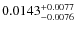 $ 0.0143^{\rm +0.0077}_{-0.0076} $