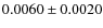 $0.0060 \pm 0.0020$