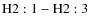 ${\rm H2:1 - H2:3}$