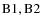 ${\rm B1, B2}$