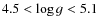 $4.5 < \log g < 5.1$