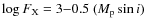 $\log F_{\rm X}=3{-}0.5~ (M_{\rm p} \sin i)$
