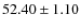 $ 52.40\pm 1.10$