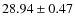 $ 28.94\pm 0.47$