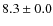 $ 8.3 \pm 0.0$