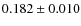 $ 0.182 \pm 0.010$