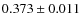 $ 0.373 \pm 0.011$