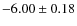 $-6.00 \pm 0.18$