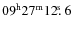 $09^{\rm h}27^{\rm m}12\hbox{$.\!\!^{\rm s}$ }6$